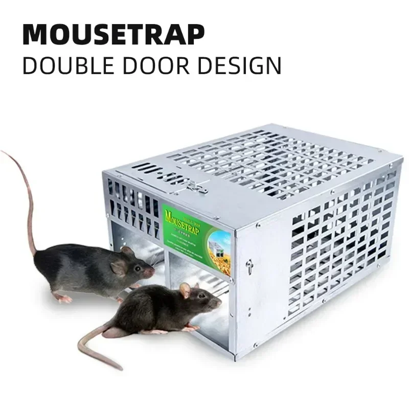 Muizen Knaagdierenvanger Muizenval Kooi Ongedierte Hoge kwaliteit Dubbele deur Grote muis Ratten Live Trap Kooi / Sterke vangst Aas / Ongediertebestrijding