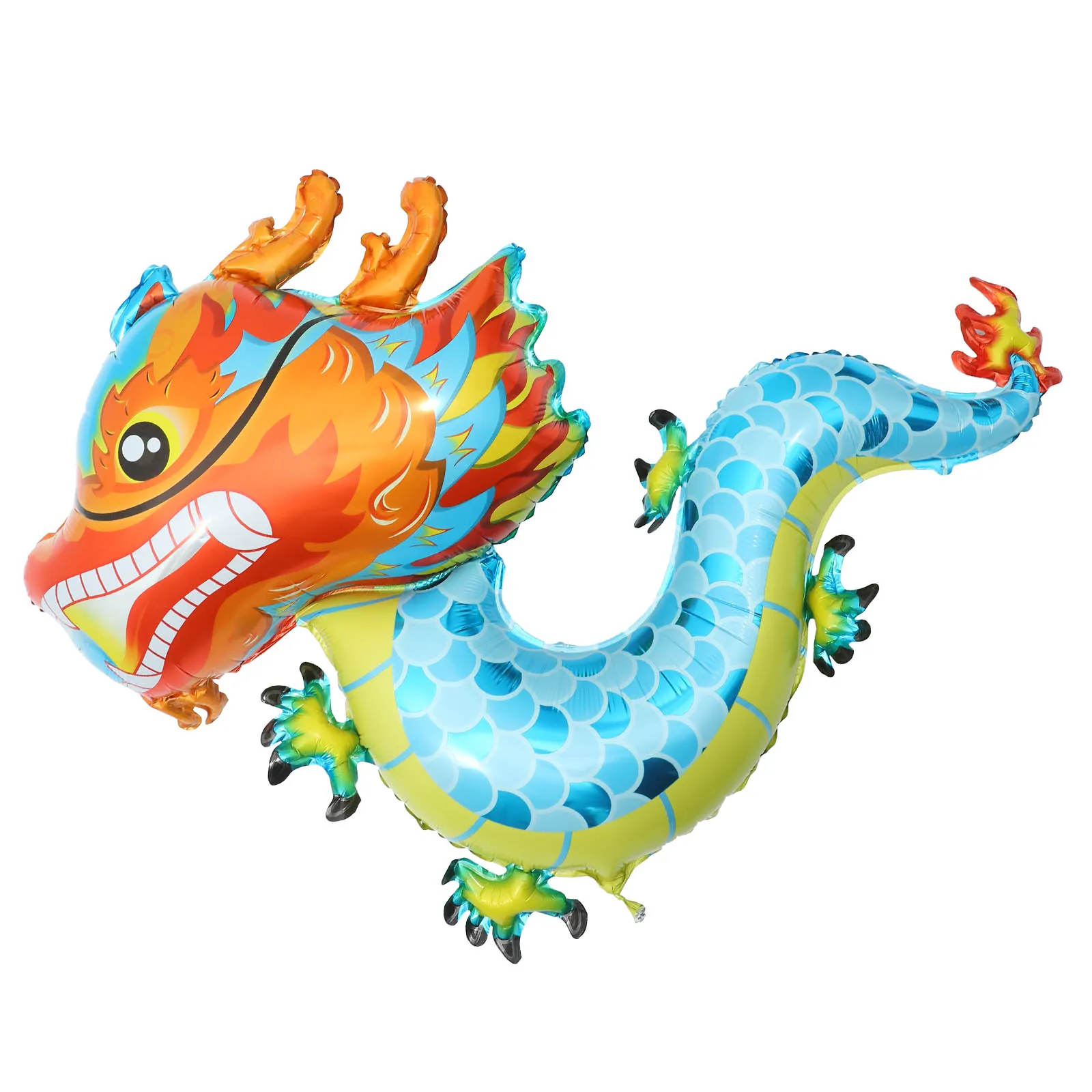 

5pcs Chinese Dragon Balloons Aluminum Foil New Year Party Decor Cartoon Shaped Lunar Celebrations Long Use Indoors Outdoors
