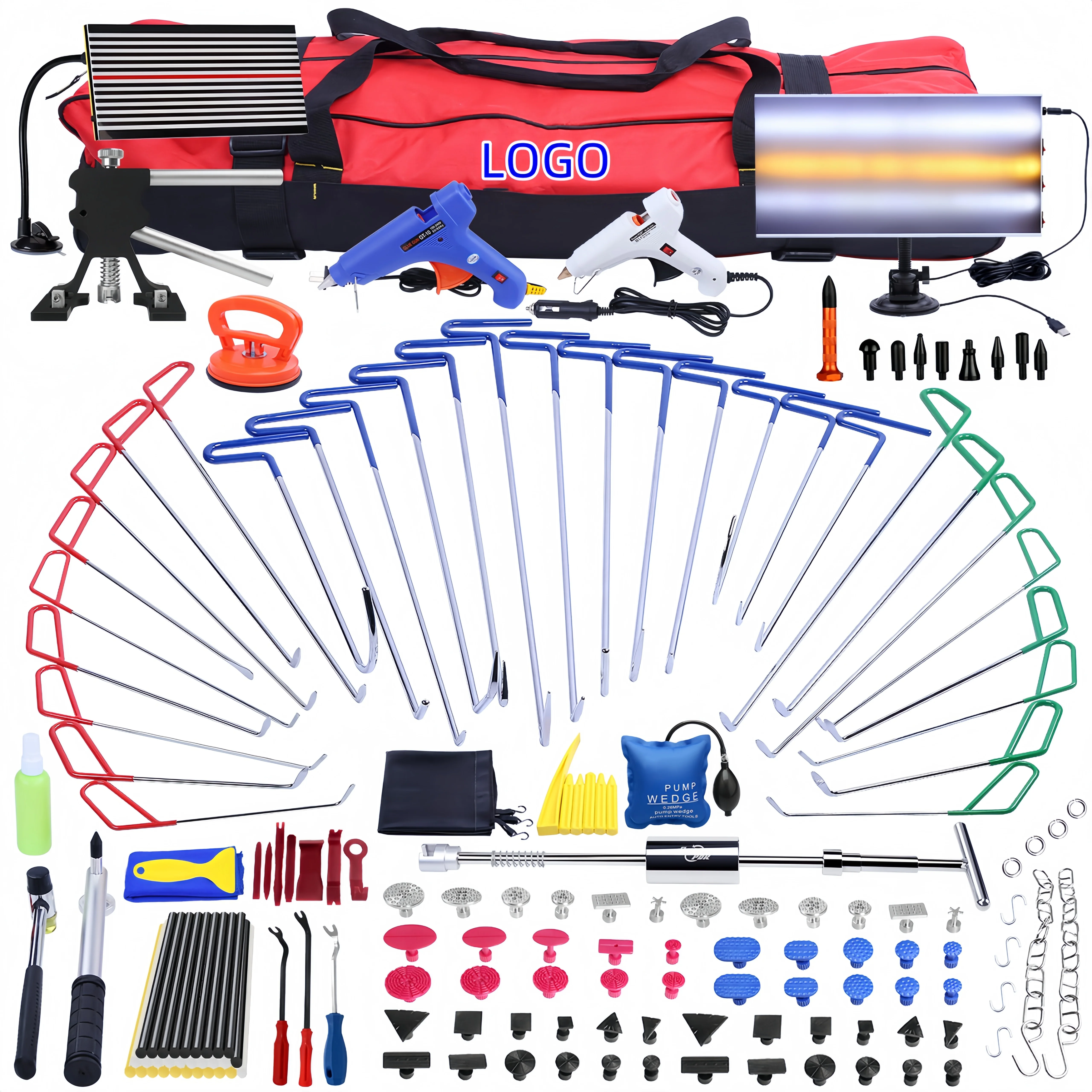 

Hook Push Rods Paint Less Dent Repair Tools Kit Hook Rods Kit with for Car Dents Hail Damage Removal Repair