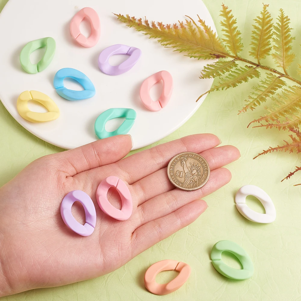 Resin Acrylic Linking Rings Charm Ice Cream Color Twist Quick Link Connectors for Curb Chains Makings Handbag Clutch Replacement