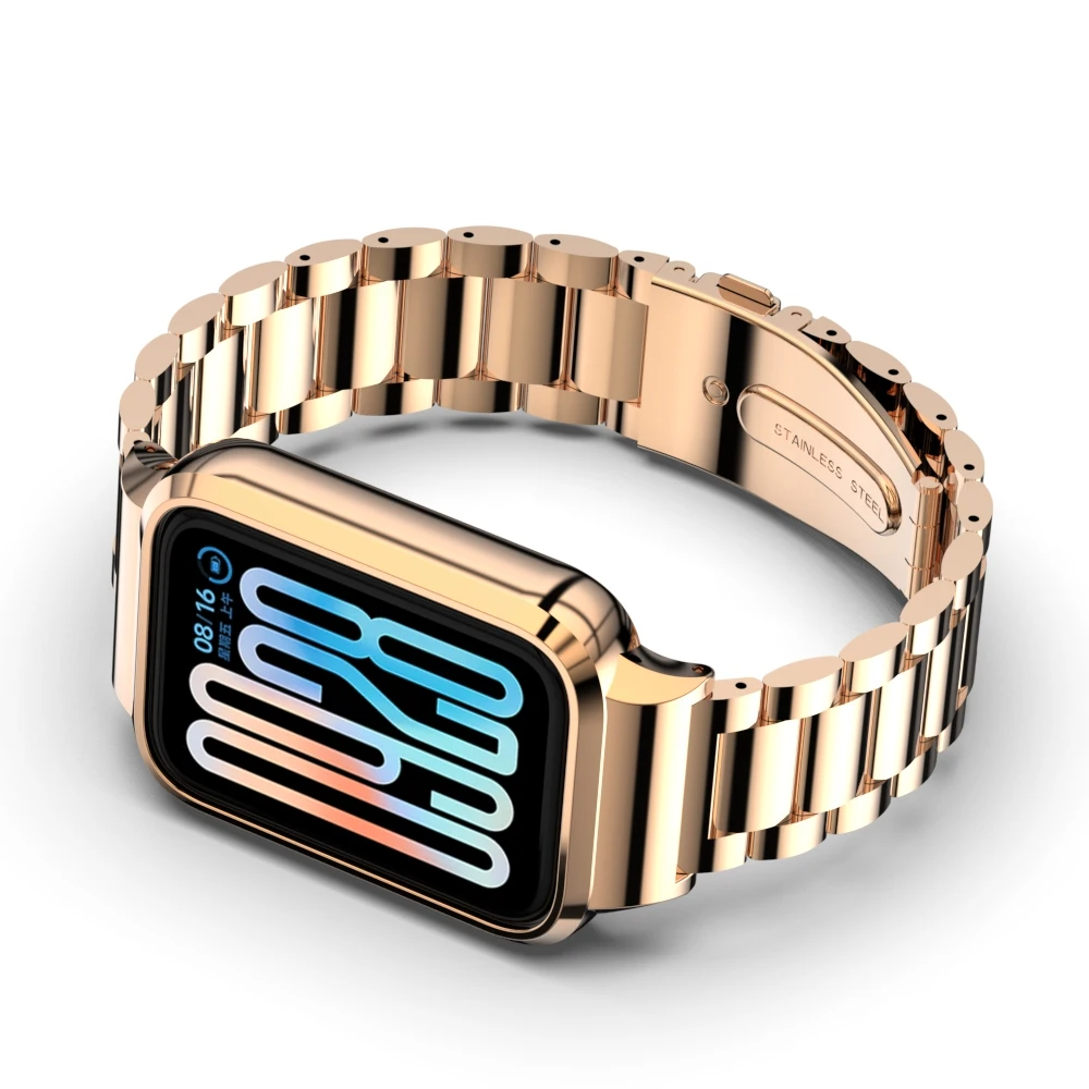 حزام حماية لـ Xiaomi Smart Band 9 Pro سوار ساعة من الفولاذ المقاوم للصدأ لهاتف Xiaomi miband 9 pro غطاء حماية لسوار معدني
