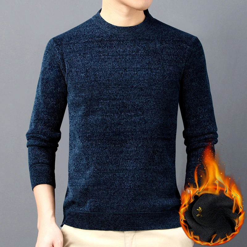 Casual Long Sleeve Fleece Outdoor Stand Collar Pullover Sweatshirt Autumn Warm Basic Tops Blouse Winter Men High Quality Sweater