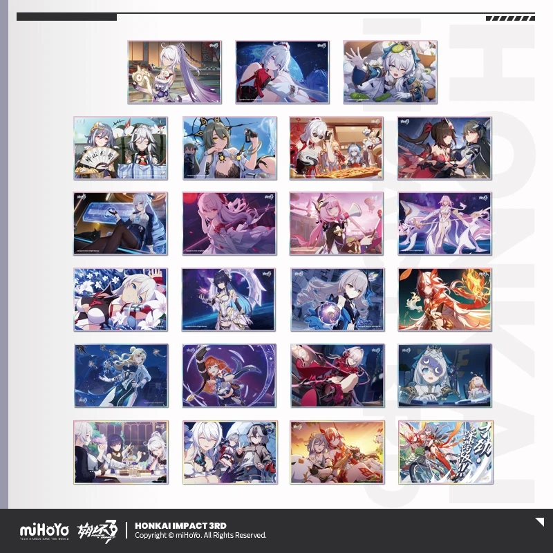 Honkai Impact 3rd CG Series Elysia Mobius Pardofelis PET ورق ملون هدية إصدار جامعي أصلي رسمي