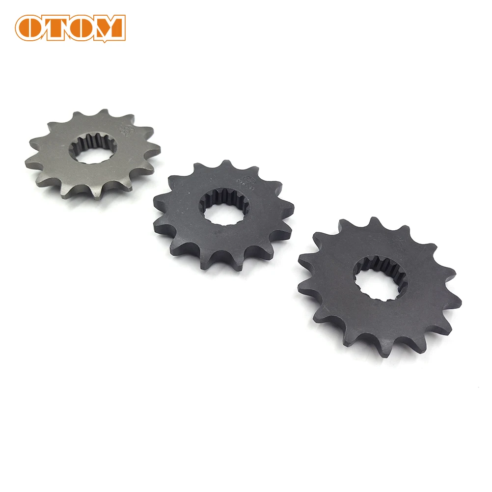 OTOM piñón delantero para motocicleta, piezas de motor NC450, 13T, 14T, rueda de cadena compatible con cadena 520, 530, para ZONGSHEN, KAYO, BSE,