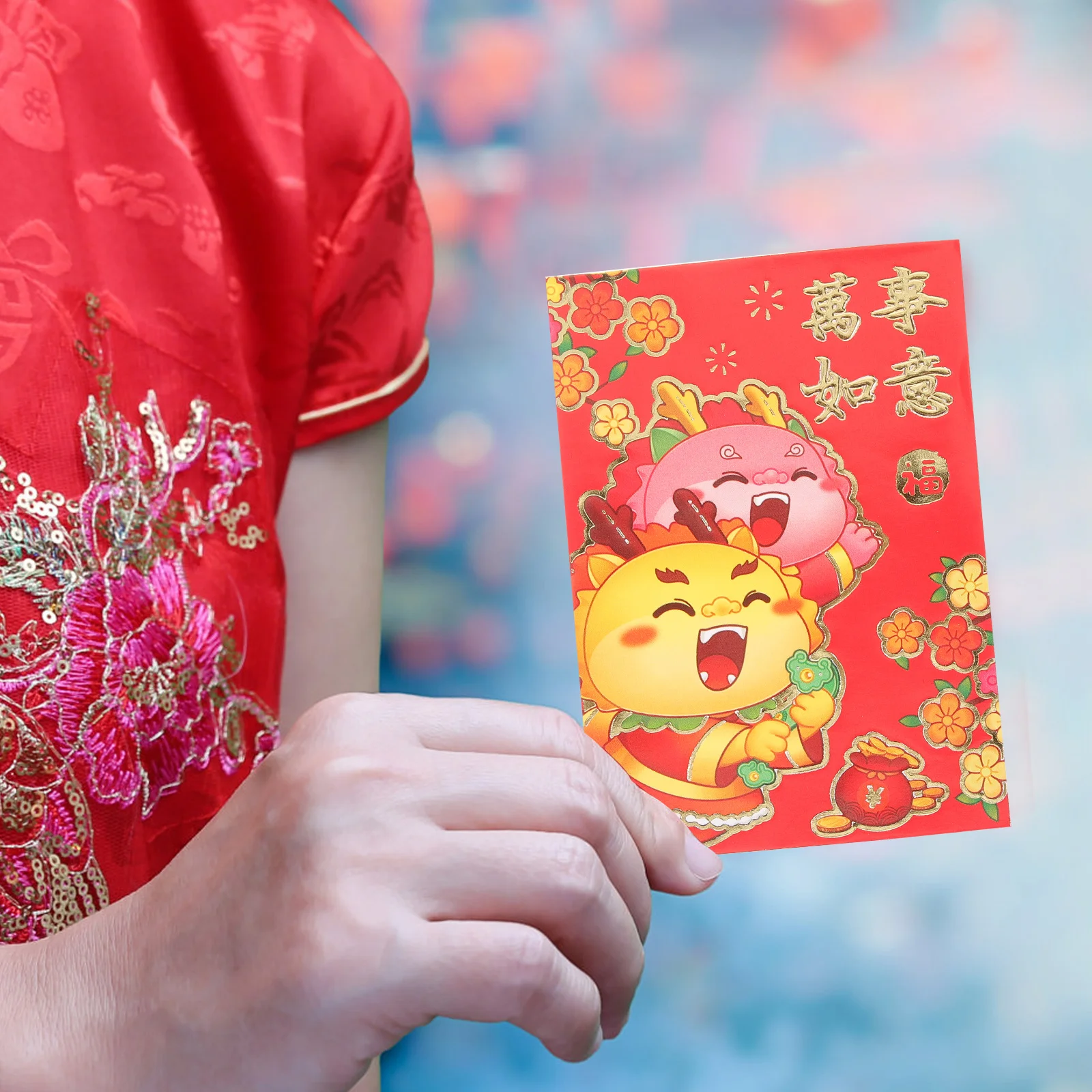 

30pcs Dragon Year Red Chinese New Year Money Envelopes Spring Festival Cash Envelopes Embossed Traditional Pattern Red Packets