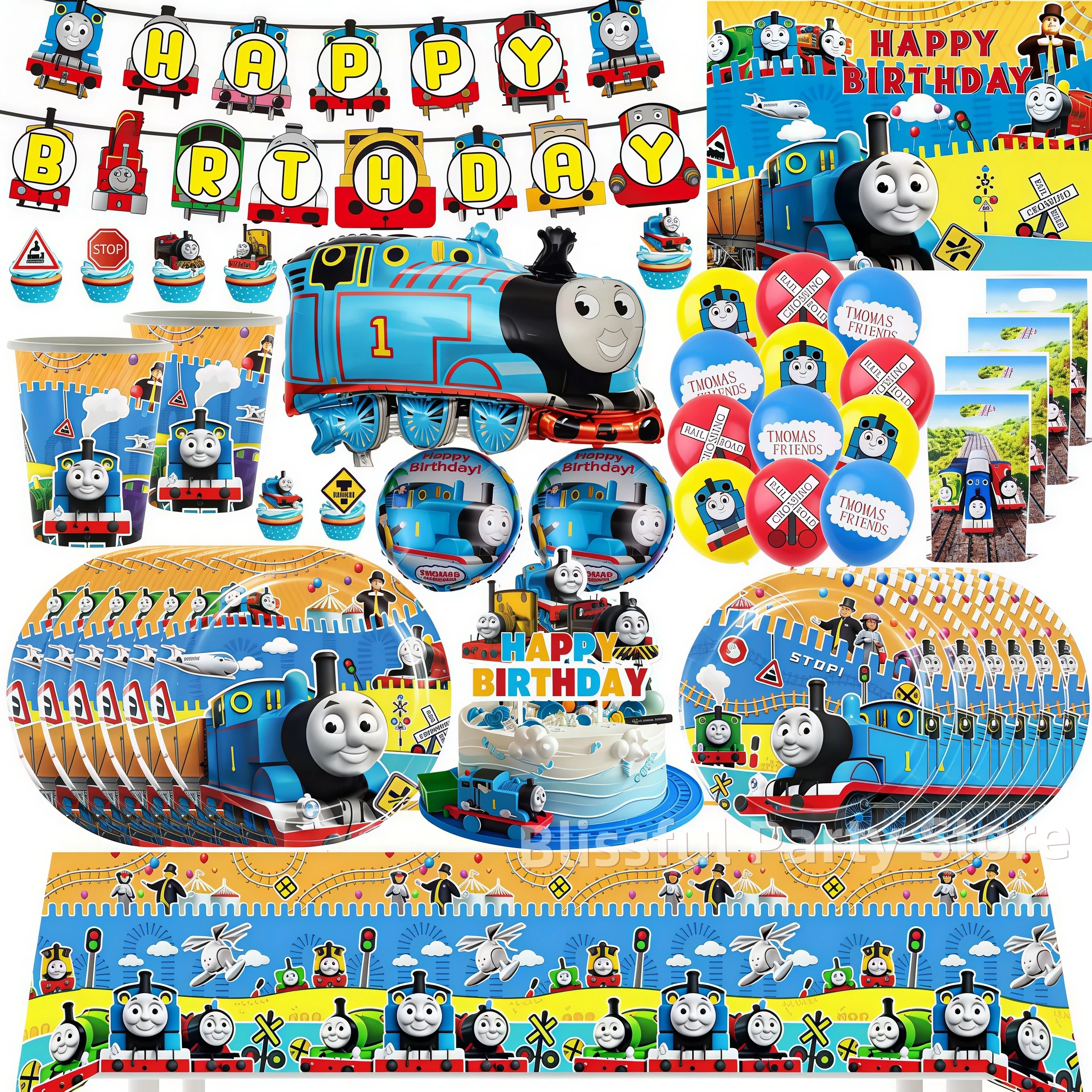 

Набор для дня рождения с тематикой Томаса и друзья: тарелки, стаканы, воздушные шары, украшения для детского праздника, подарки для малышей, товары для вечеринок