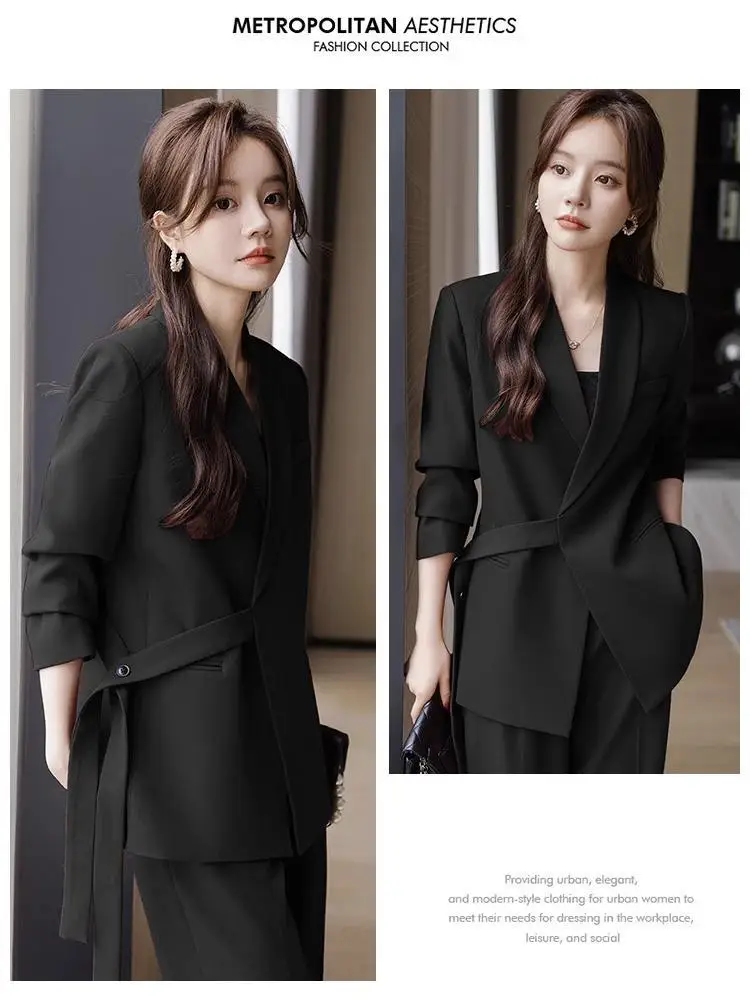 2-G11  Wide-leg pants suit for women high-end spring and autumn 2023 new professionamperament goddess style casual suit jacket