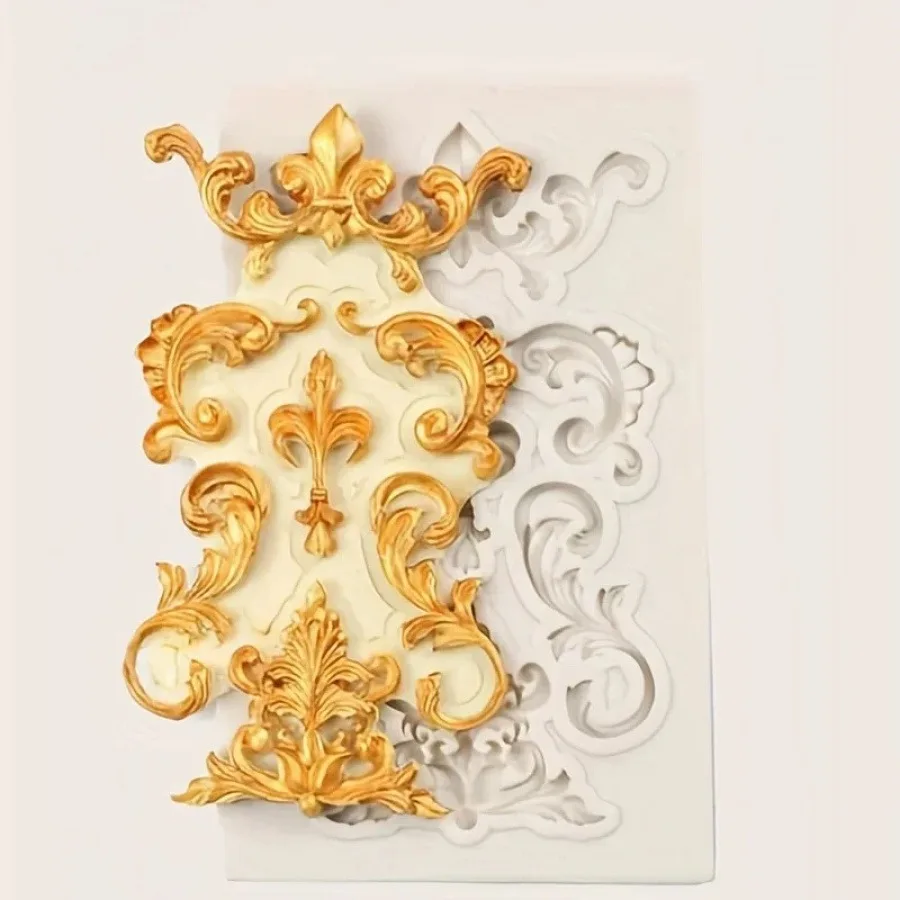 1Pc Vintage Floral Design Random Silicone Mold, Resin Casting Mold, Suitable for Polymer Clay, DIY Crafts, Soap Making, Candle Creation, -Durable, Easy to Use