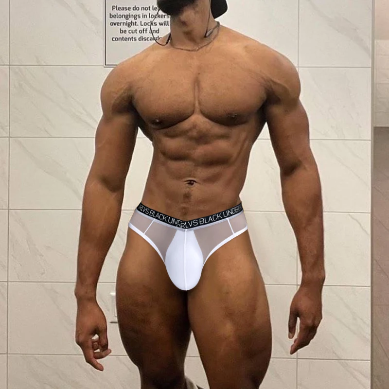 2PCS Fashion See Through Mesh Male Briefs ORLVS Brand Waist Lightweight Breathable Bikini Underpants
