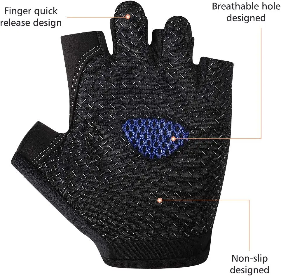 Women Men Cycling Bicycle Gloves Half Finger Gym Gloves Mitten Breathable Anti-slip Glove Fitness Sport Training Gloves