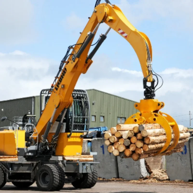 360° Rotation Hydraulic Wood Grapple NM400 Wear Resistant Steel  For Excavator Log Grapple Wood Handling