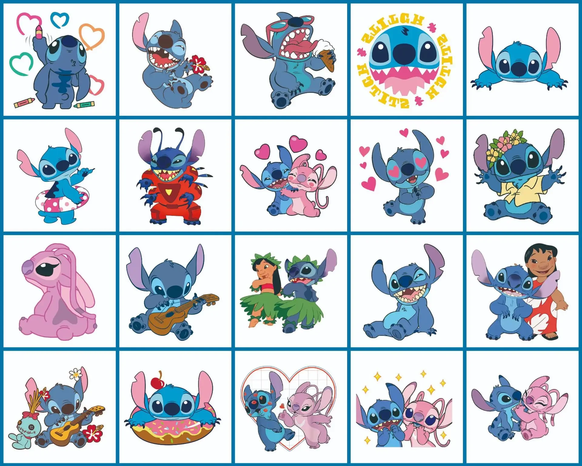 Pegatinas de tatuaje de Lilo Stitch, pegatinas desechables de transferencia de agua, pequeñas pegatinas de tatuaje, regalo