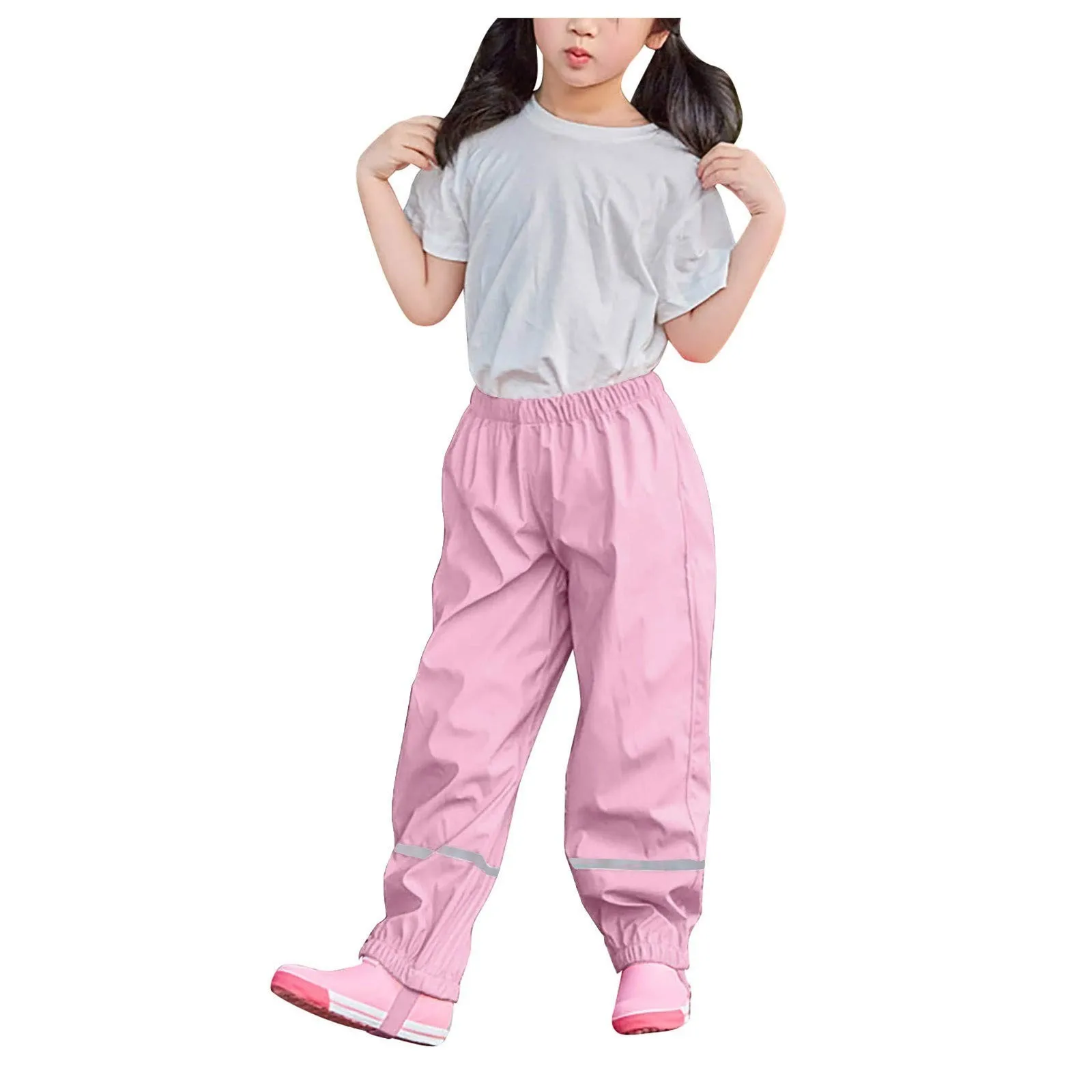 Children's Solid Color Loose Pencil Wind And Waterproof Mud Trousers Breathable Multi-function Casual Trouser For Boys And Girls