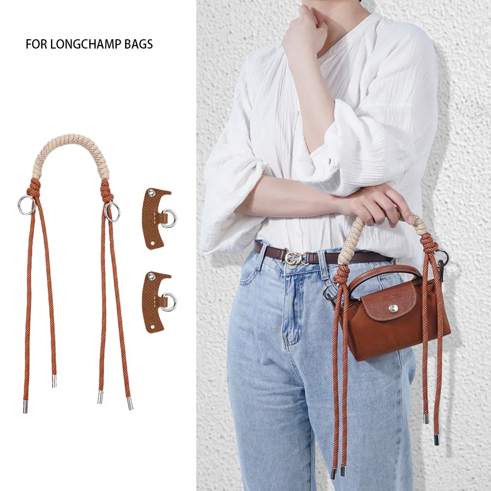 CCBODILY Hand Bag Strap For longchamp Mini Bag Woven Strap Bags Transformation Bags Accessories Short Strap