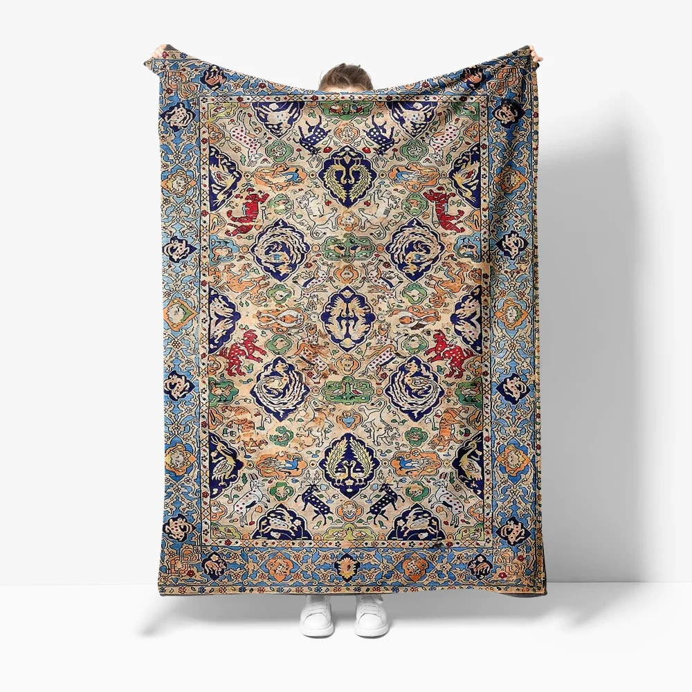 Persian Rug Vintage Ethnic Kilim Turkish Cotton Area Rug Handmade Bohemian Floor Mat Decorative Rug