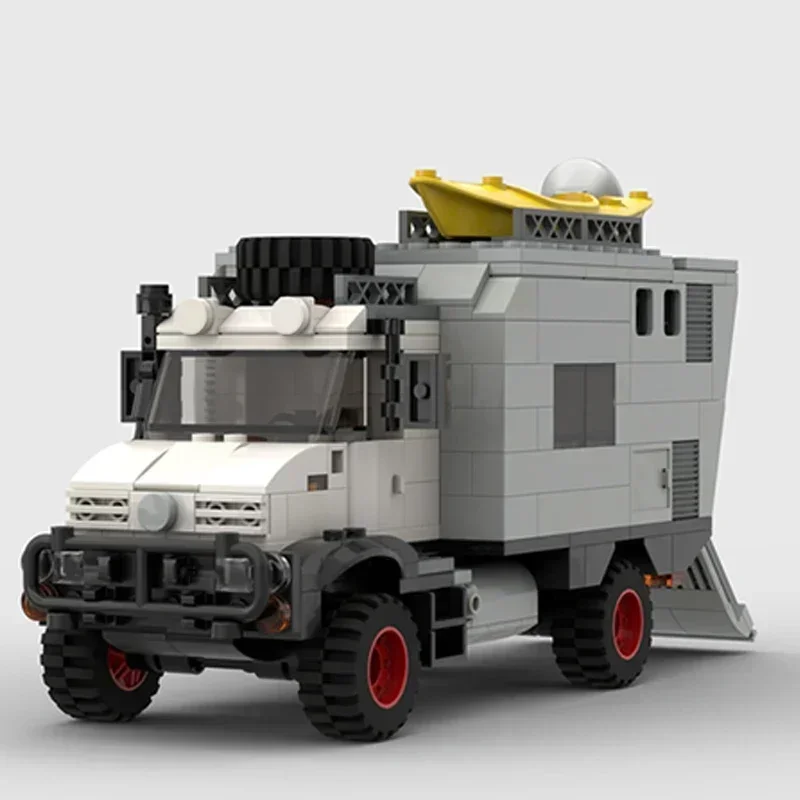 مدينة نموذج سيارة Moc قوالب بناء UNIMOG الطرق الوعرة تخييم RV التكنولوجيا وحدات كتل هدايا عيد الميلاد اللعب لتقوم بها بنفسك مجموعات الجمعية