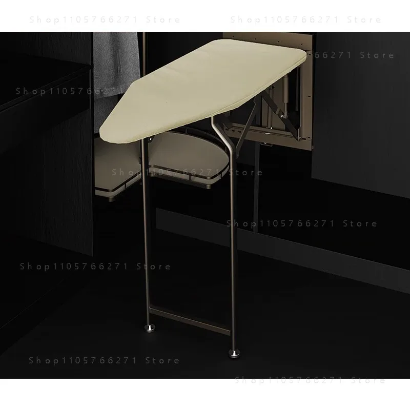 Hidden Pull Out Ironing Board Damping Sliding Closure Garment Cabinet Accessory For Vintage Style Wardrobe Interior Clothing