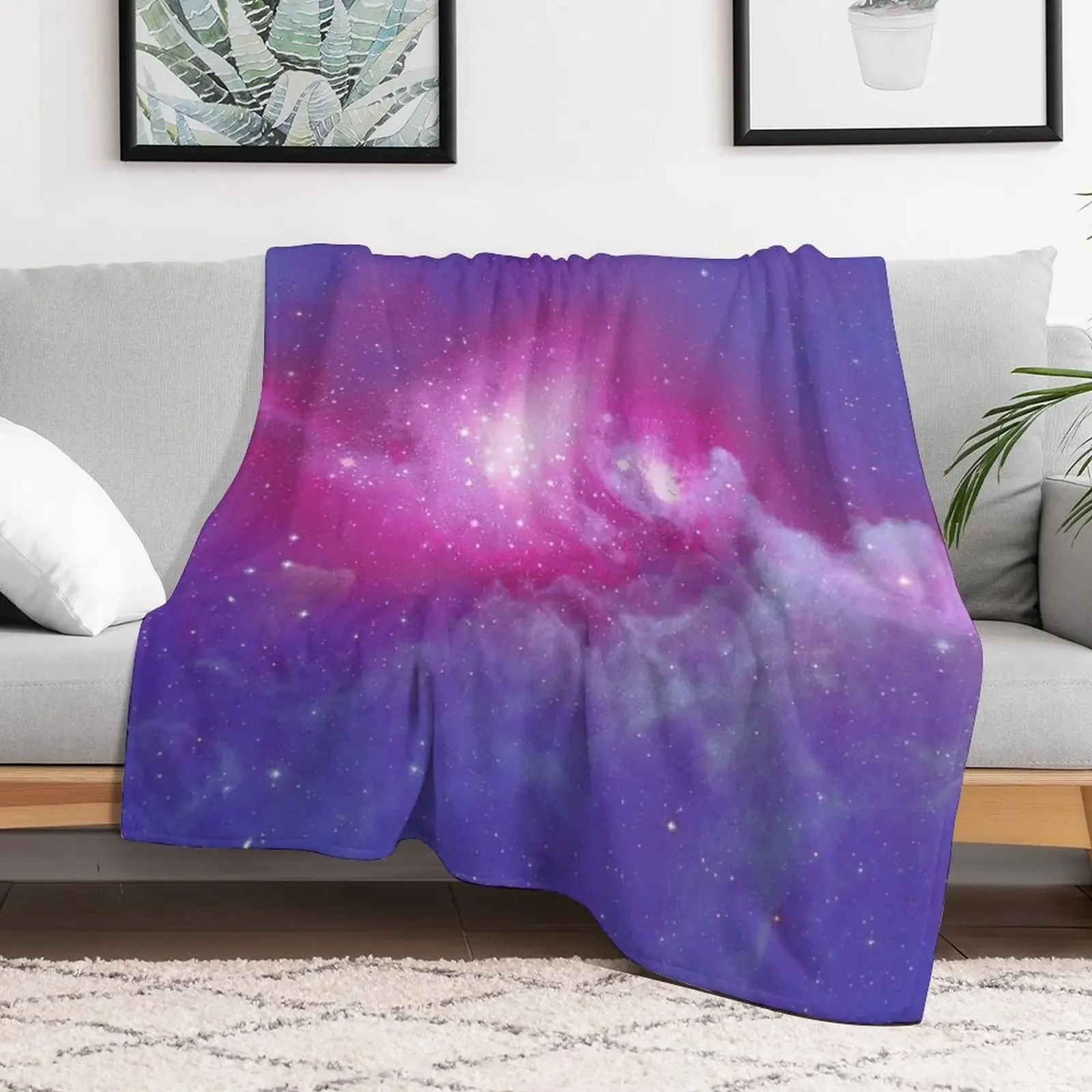 New pink purple galaxy Throw Blanket Warm Flannel Blanket for Couch Chair Bedroom