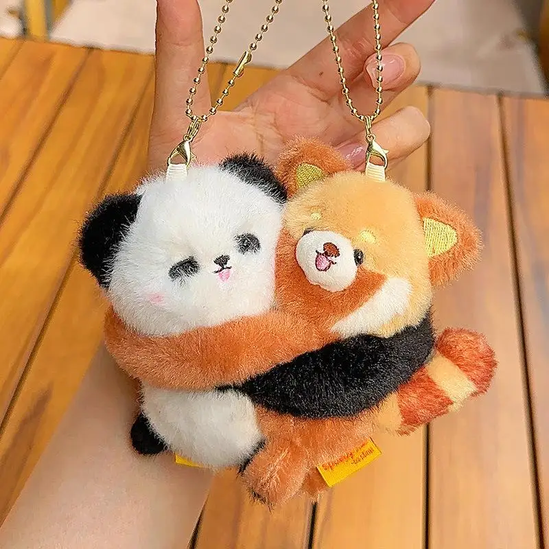 

2Pcs Frog Kawaii Hug Animal Key Buckle Funny Magnetic Cartoon Couple Pendants Monkey Rabbit Plush Friendship Key Ring Ornament