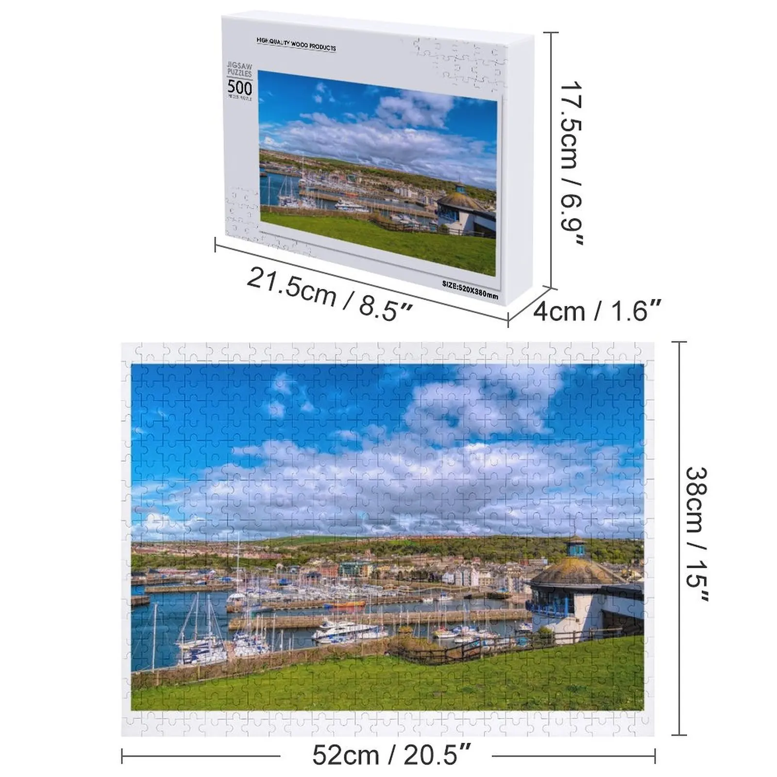 Whitehaven Cumbria Inglaterra Reino Unido Costa Cidade Quebra-cabeça Presentes Personalizados Para Crianças Quebra-cabeça de Brinquedo Do Bebê Personalizado