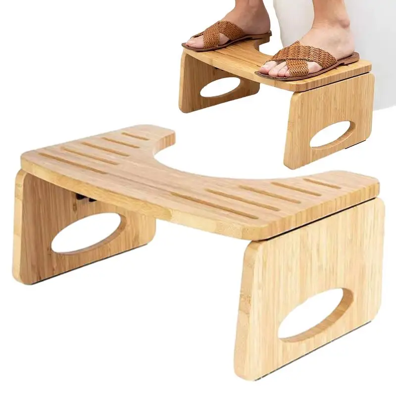 Bamboo Toilet Squat Stool Toilet Seat Stool Portable Squat Stool Home Adult Bathroom Accessories