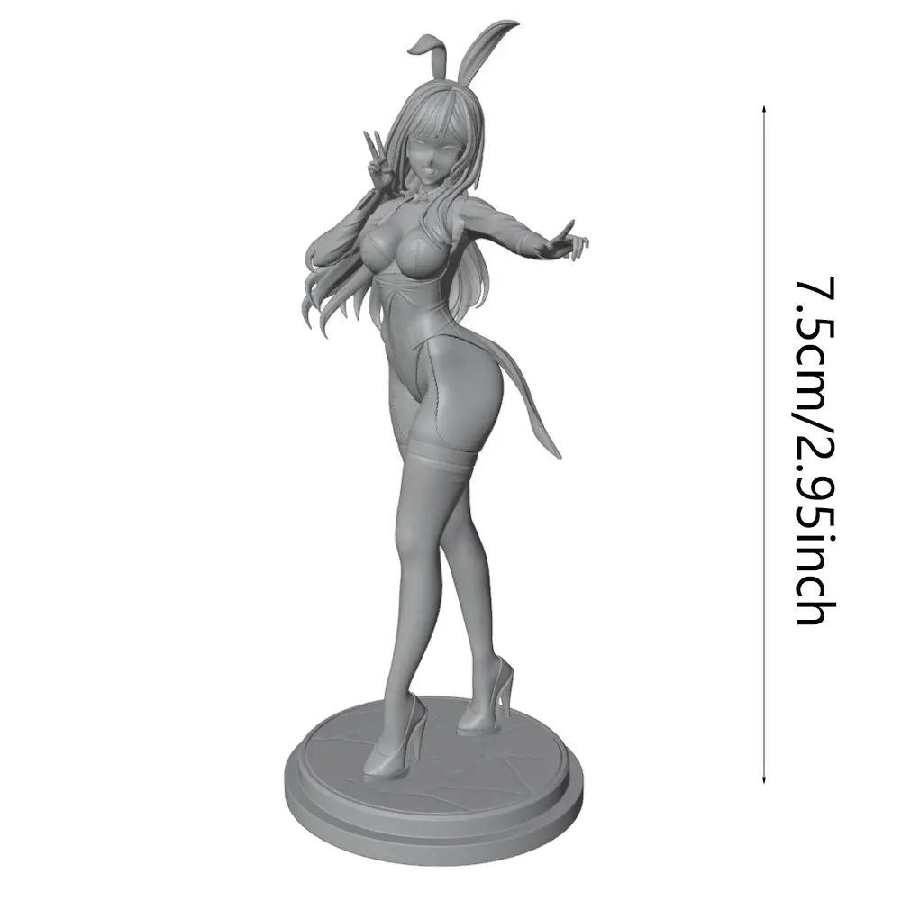 Cute Sexy Girl Model 1/24 Miniature Resin Statue 75mm Handmade Model Kit, 3D Printed Unpainted Resin Model for Hand Painting Exclusive for Role-Playing Game Enthusiasts - Hand-Painted Role-Playing Accessories - Essential for Rpg Tabletop Scenery - Ideal Gift for Gamers