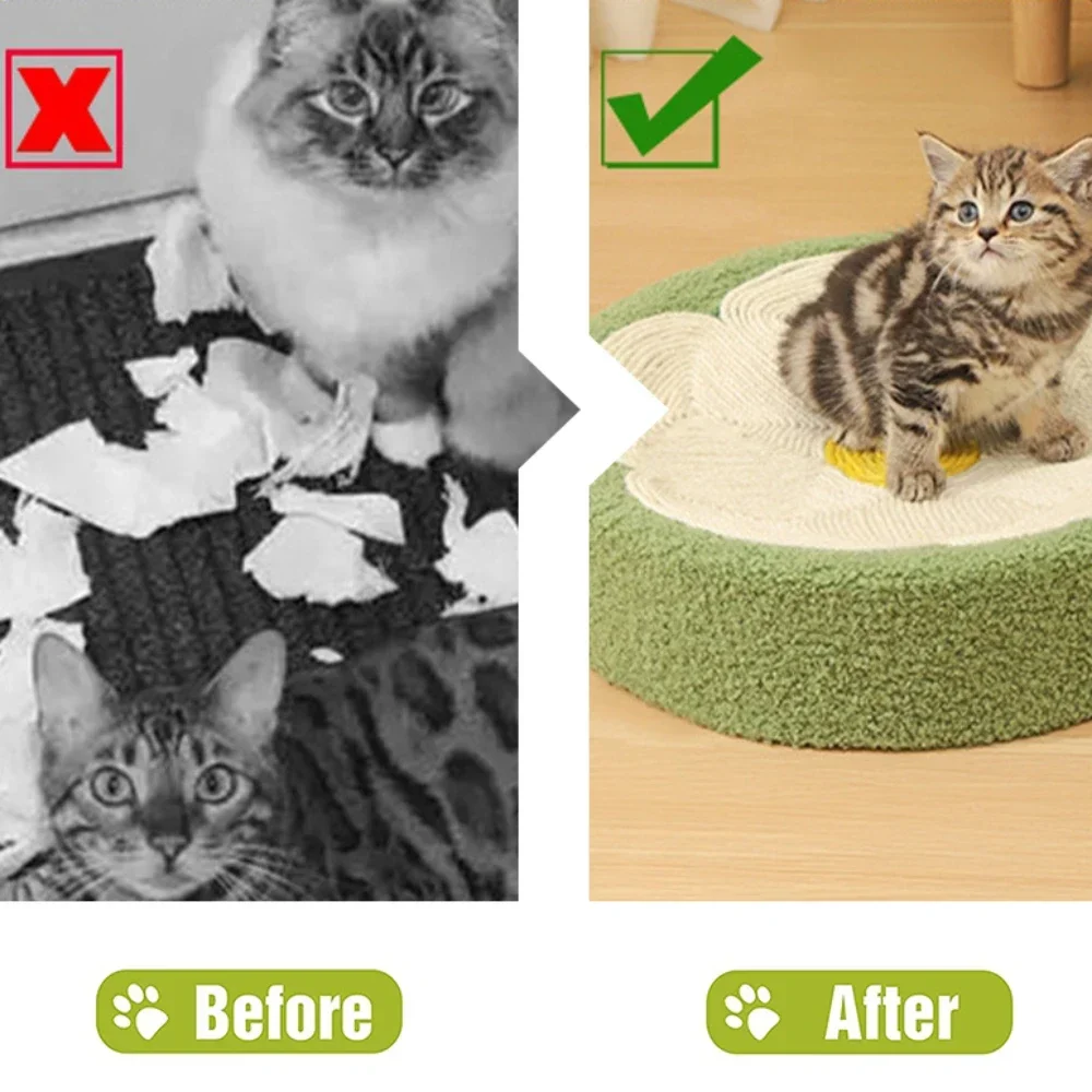 Cat Scratching Board 2 In 1 Cute Multifunction Weave Round Pet Supplies Sisal Cat Scratching Board House Pet Grinding Claws Toy