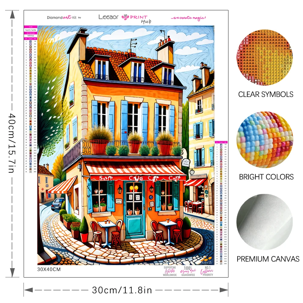 Cartoon Landscape Diamond Painting Color Convenience Store Full Circle Diamond Mosaic Cross Stitch Kit Home Handmade Decor Gifts