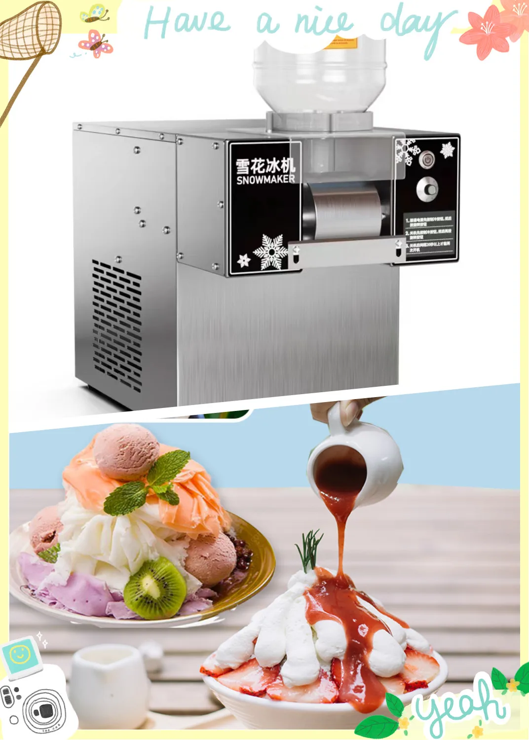 

Air Cooling 160kg/24H Commercial Korea Bingsu Machine Snow Ice Maker Shaver Machine Snowflake Ice Machine Continuous Ice Machine