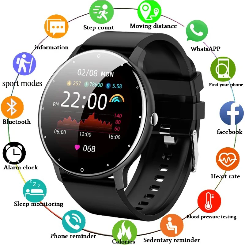 

LIGE Smart Watch Wireless Calling Sleep Monitor Magnetic Charging Waterproof 100+ Sports Modes Men smartwatch For Android IOS