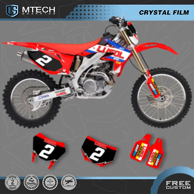 

DSMTECH Custom Team мотоциклетная графика фоновые наклейки наборы наклеек для HONDA CRF450X 2005 2006 2007 CRF 450X 2008-18