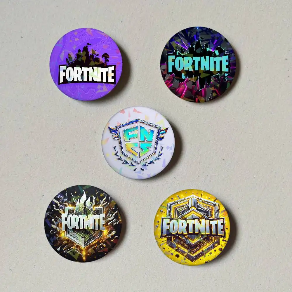 F-FORTNITE-ES Game Cosplay Costume Badge Laser process Pin  Tinplate Brooch  Anime Prop Xmas Gift