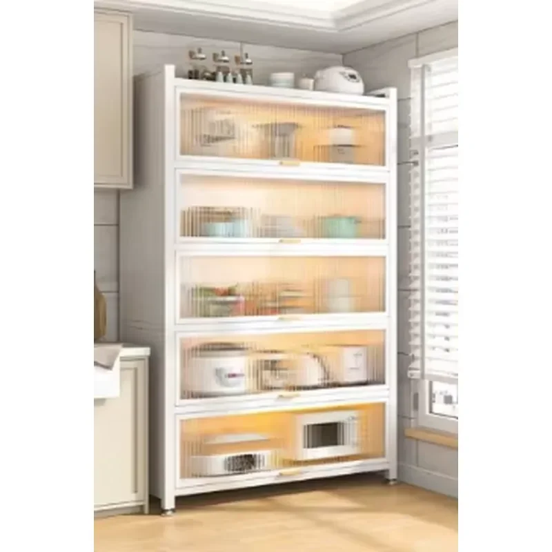 2026 Kitchen Floor Multi-Functional Sundries Microwave Multi-Layer Oven Appliance Shelving Storage Dish Steel Cabinet