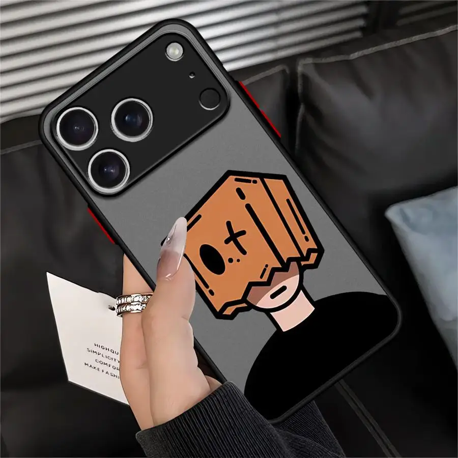 حافظة بنمط رجل ورقي كرتوني لهاتف آيفون 15 16 14Plus 12 13 11 Pro Max 7 8 XS Max 13 Mini 17 Air Soft Cover