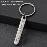 1PCS Free Engraving Logo Keychain Personalized Customized Keyring for Car Phone Number Name Gift for Boyfriend Car Key Chains