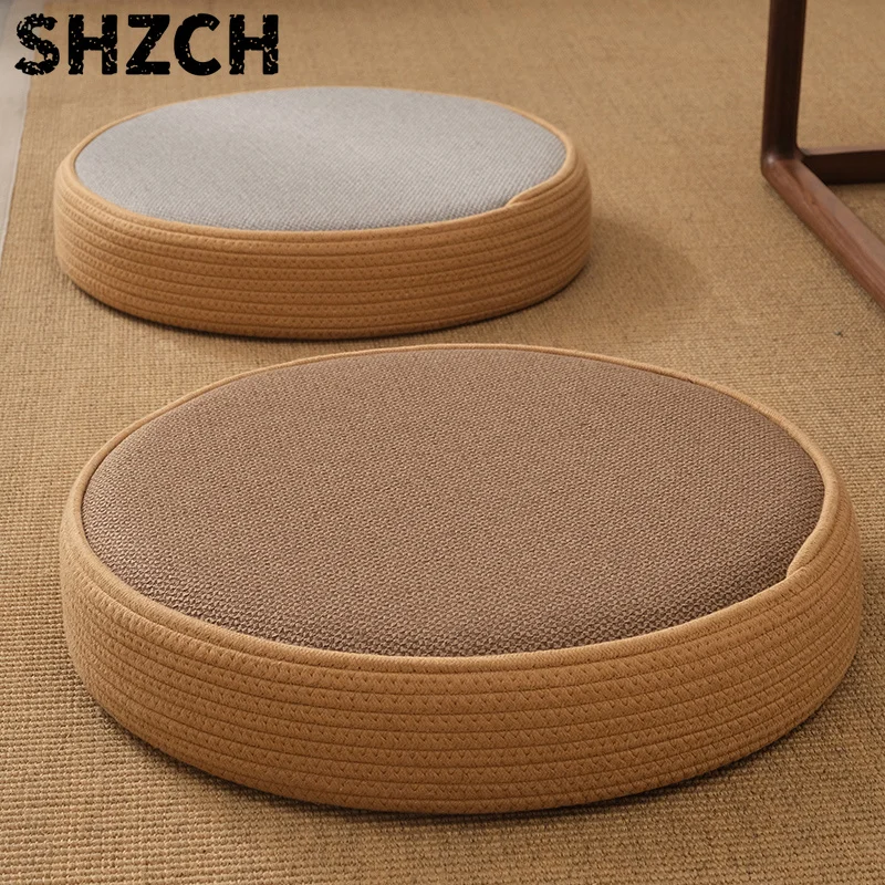 Japanese Zafu Meditation Cushion Extra Thick Tatami Floor Pillow Zen Yoga Seating for Balcony/Window Nook/Buddhist Prayer
