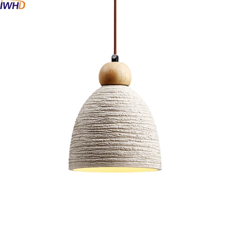 

IWHD Concrete Cement LED Pendant Lamp Balcony Dining Living Room Home Decoration Creative Hanging Lights Fixtures Lamparas