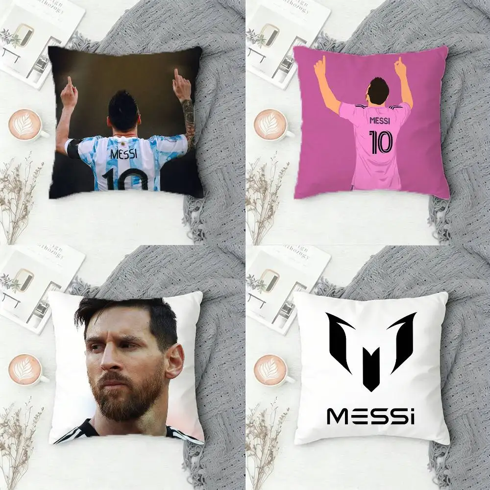 

Football King M-MessiS Double-sided Printed Square Decorative Cushion Cover for Sofa Living Room Home Decor