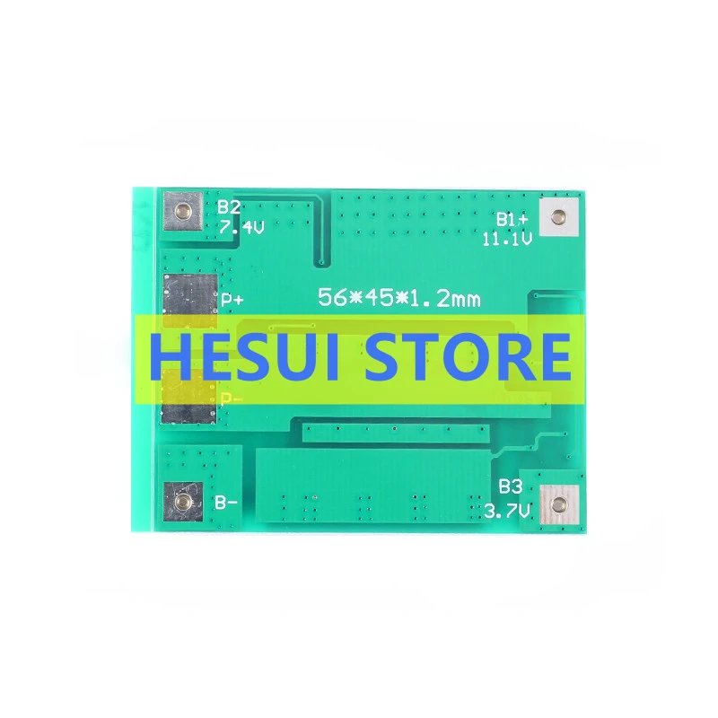 Lithium Battery Protection Board, Balance Overcharge e Overdischarge, Curto-circuito, 11.1V, 12.6V, 6A, 3 Series