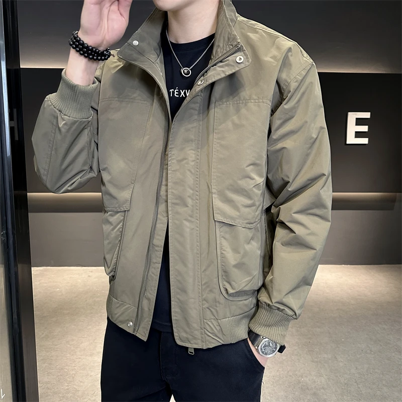 

New Men's Outdoor Sports and Leisure Trendy Jacket Comfortable Versatile Breathable High Quality Stand up Collar Handsome Coat
