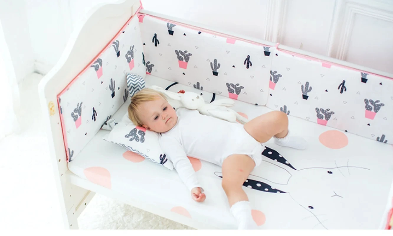 130*28 cm Babybedje Bumpers in de Wieg Set voor Pasgeborenen Katoen Gedrukt Cot Protector Voor Baby Set Wieg bumpers Baby Bumper
