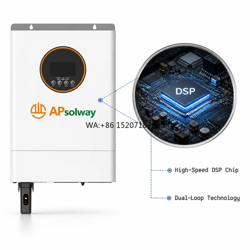 Hybrid Controller Hybrid Solar Inverter  5 Years Warranty Apsolway AHS-6.3-SP 6.3kW Split-Phase Solar Battery