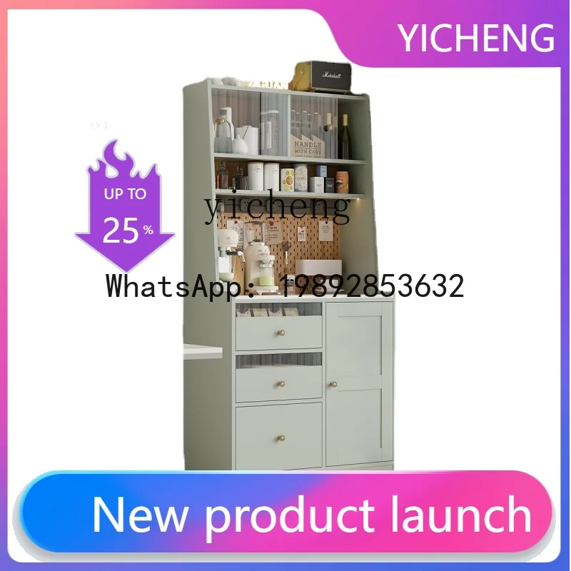 X4  Sideboard Cabinet Green Large Capacity with Wire-Wrap Board Storage Cabinet Corner Curio Cabinet