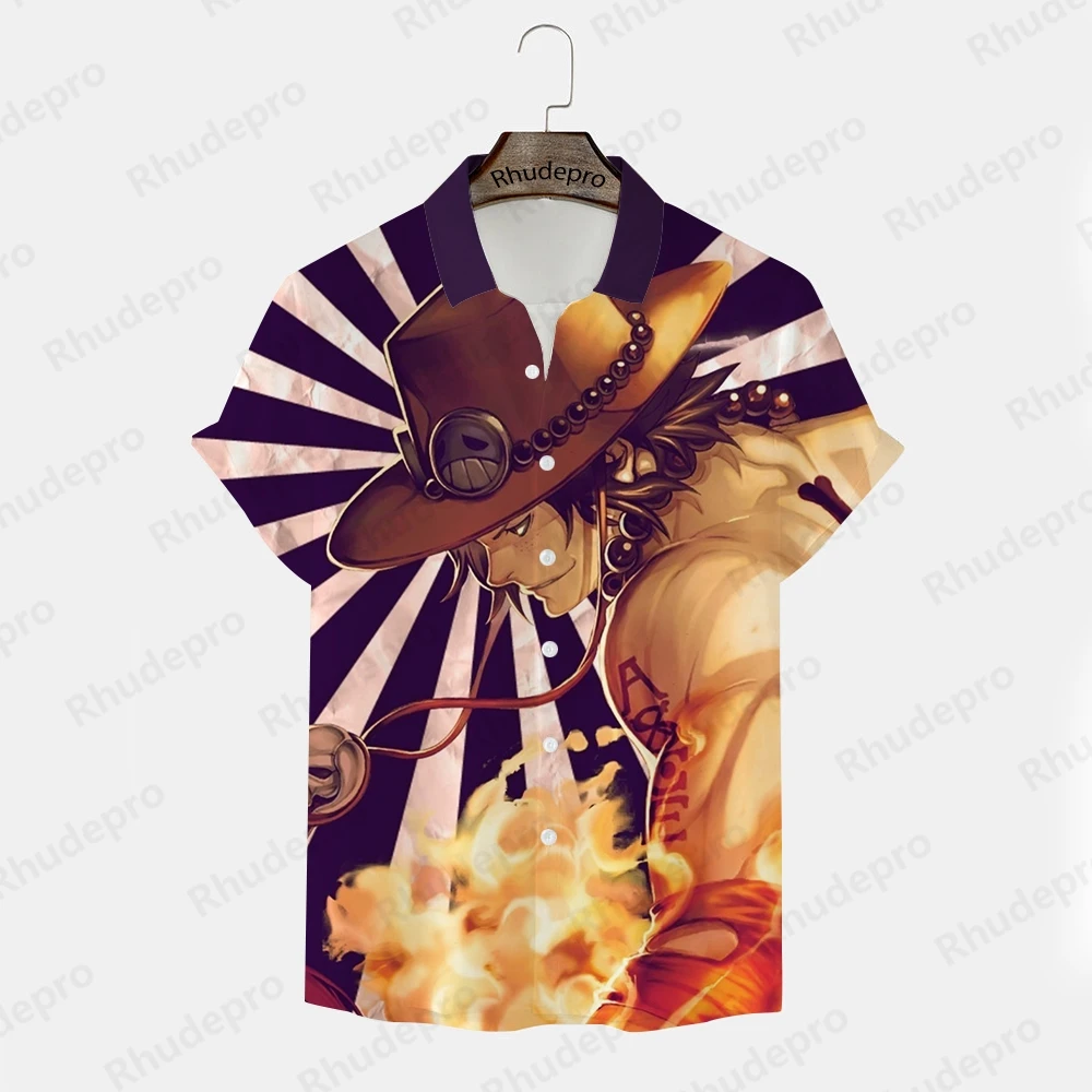 

One Piece Tops Roronoa Zoro Men Clothing Shirt Men Casual Shirt Children's Y2k Monkey D Luffy Shirts Anime New Hip Hop Fashion