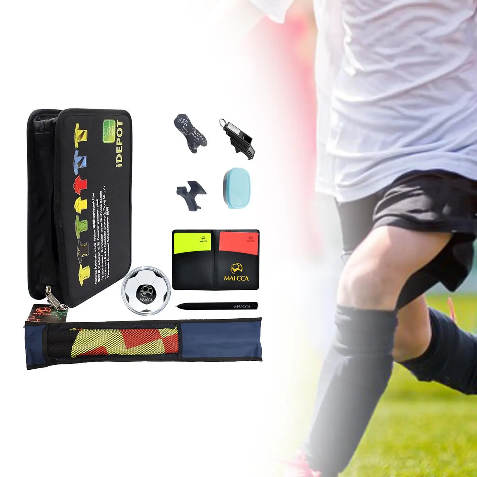 Soccer Referee Accessory Bag Red Yellow Cards Corner Flag Referee Equipment