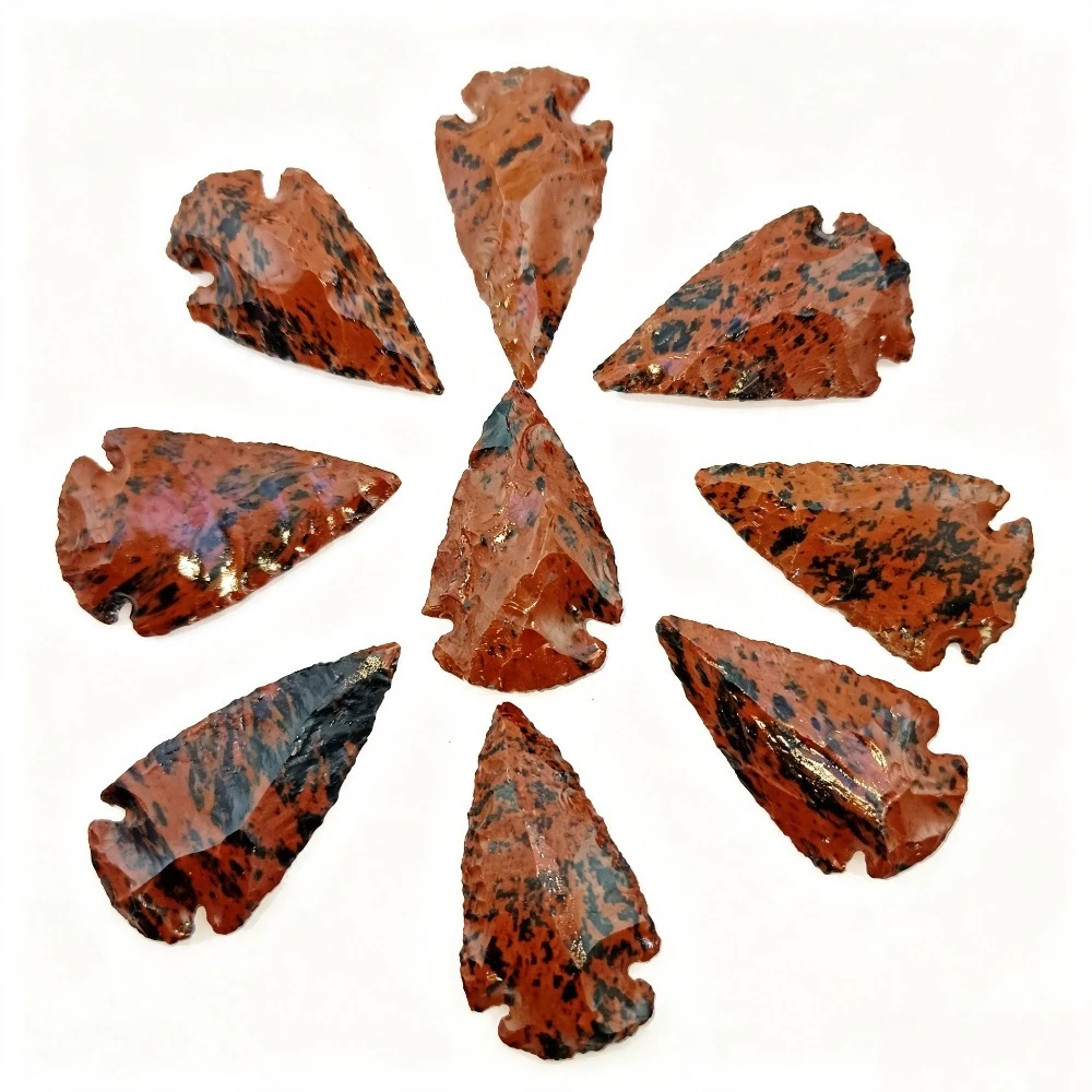 Natural Clear Quartz and Red Obsidian Arrowheads for Crafts and Home Decor Perfect for Holiday Gifts Parties and Birthdays