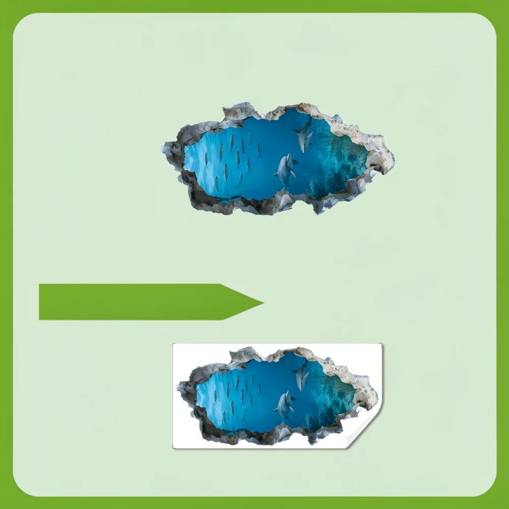 Interior Design Visualizer - Underwater World Wall Stickers 3D Sea