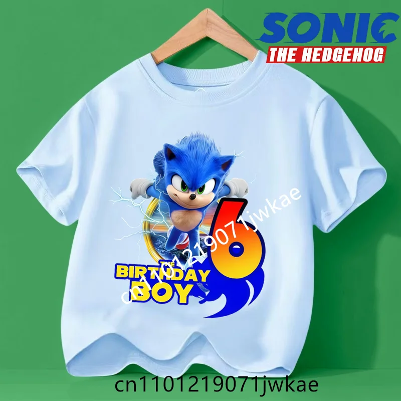 

New Sonic T-shirts for Children Baby Boys Casual Short Sleeves Tops Summer Kids Clothes Cute Cartoon Birthday Figure T Shirts