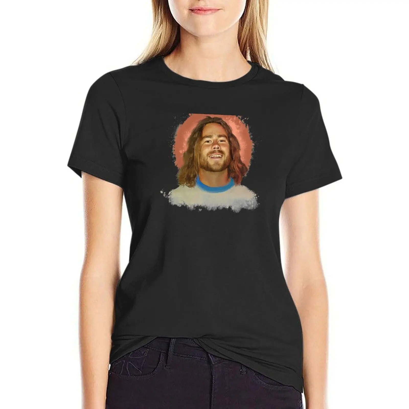 CHRIS PONTIUS - Famous comedian Portraits T-Shirt graphics Short sleeve tee white t shirts for Women