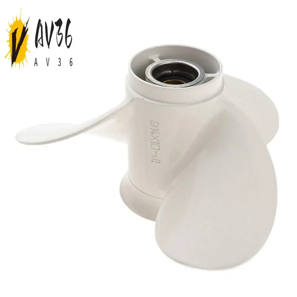 

AV36-Пропеллер для Yamaha 9,9 л.с., 15 л.с., 9 1/4 X10, винт из алюминиевого сплава для лодки, 3 лопасти, 8 шлицевых морских двигателей, деталь 63 В-45952-10-EL